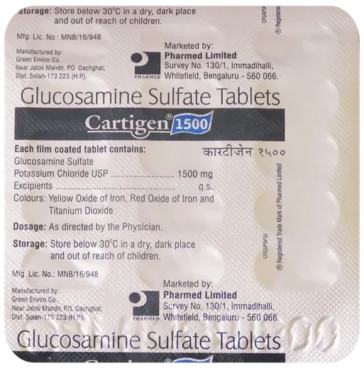 cartigen 1500mg tablet 15's